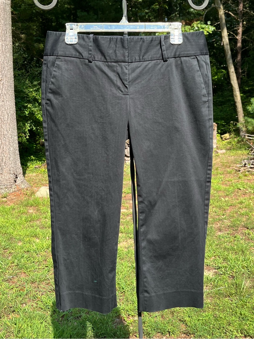 Y2K 2006 The Limited Low-Rise Black Pinstripe Capris Trousers Office Siren Chic